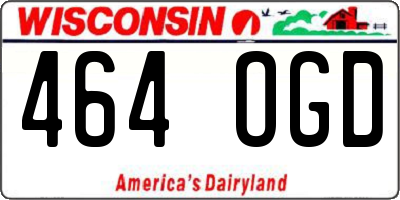 WI license plate 464OGD
