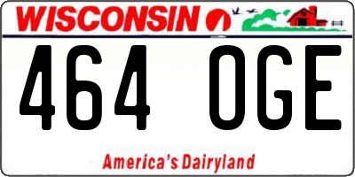 WI license plate 464OGE