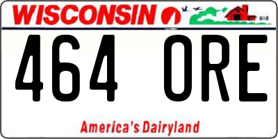 WI license plate 464ORE