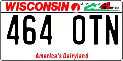 WI license plate 464OTN