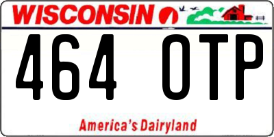 WI license plate 464OTP