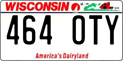 WI license plate 464OTY