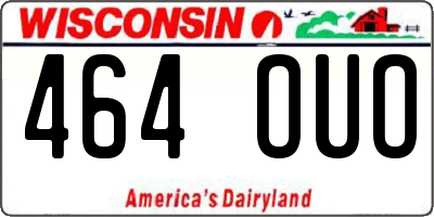 WI license plate 464OUO