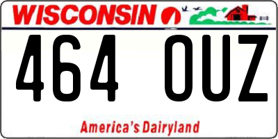 WI license plate 464OUZ