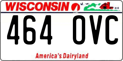 WI license plate 464OVC