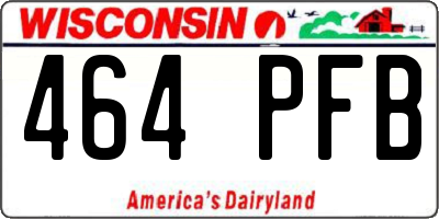 WI license plate 464PFB