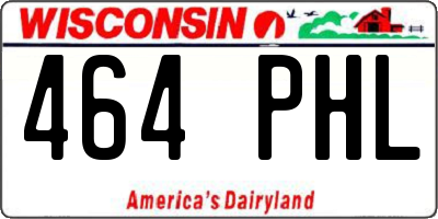 WI license plate 464PHL