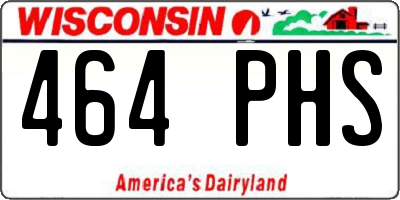 WI license plate 464PHS