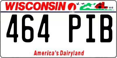 WI license plate 464PIB