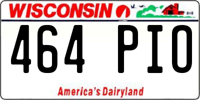 WI license plate 464PIO