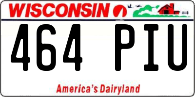 WI license plate 464PIU