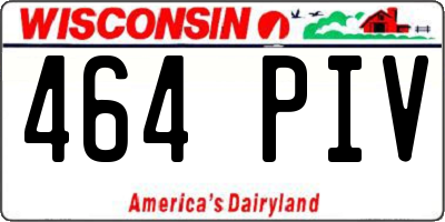 WI license plate 464PIV