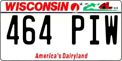 WI license plate 464PIW
