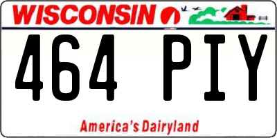 WI license plate 464PIY
