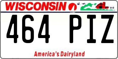 WI license plate 464PIZ