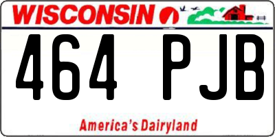 WI license plate 464PJB