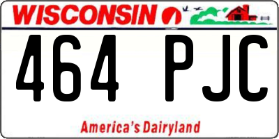 WI license plate 464PJC