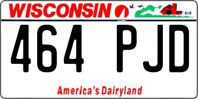 WI license plate 464PJD