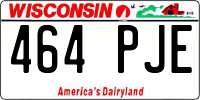 WI license plate 464PJE