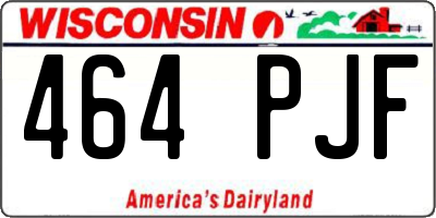 WI license plate 464PJF