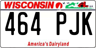 WI license plate 464PJK