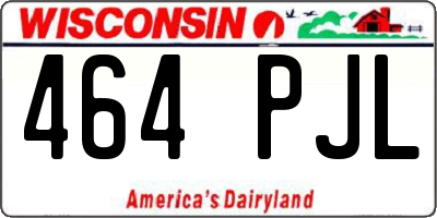 WI license plate 464PJL