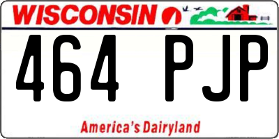WI license plate 464PJP