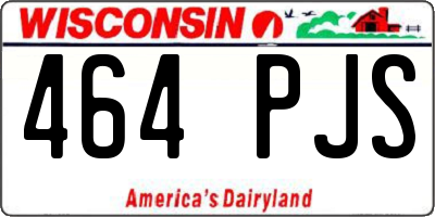 WI license plate 464PJS