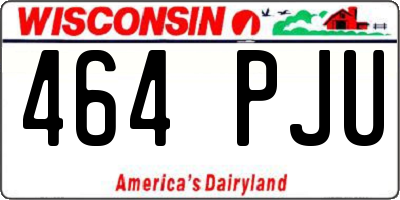 WI license plate 464PJU