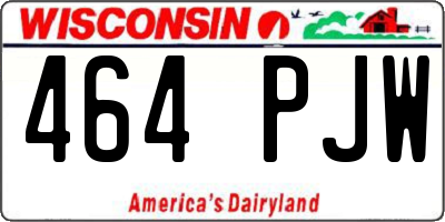 WI license plate 464PJW