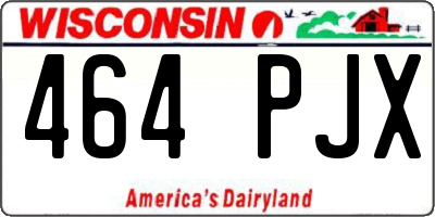 WI license plate 464PJX