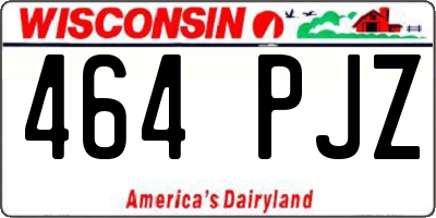 WI license plate 464PJZ