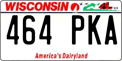 WI license plate 464PKA
