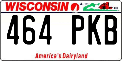 WI license plate 464PKB