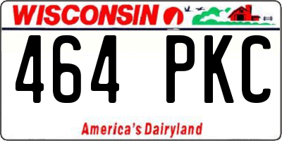 WI license plate 464PKC