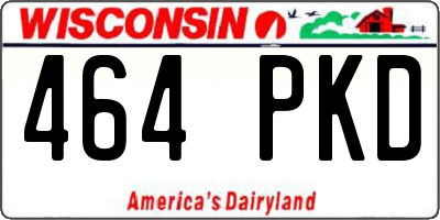WI license plate 464PKD