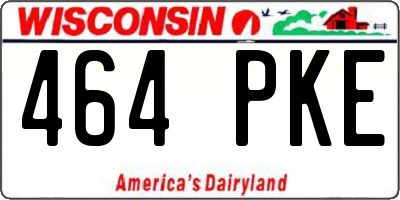 WI license plate 464PKE
