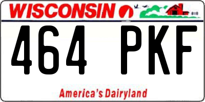 WI license plate 464PKF