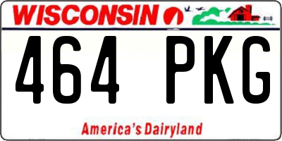 WI license plate 464PKG