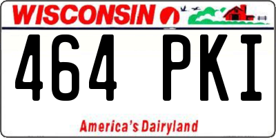 WI license plate 464PKI
