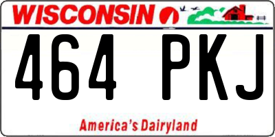 WI license plate 464PKJ