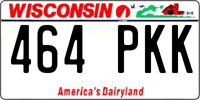 WI license plate 464PKK