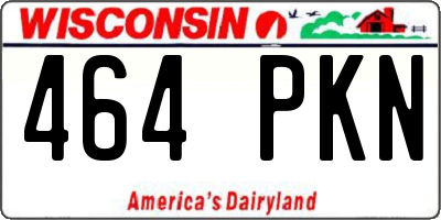 WI license plate 464PKN