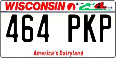 WI license plate 464PKP