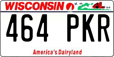 WI license plate 464PKR