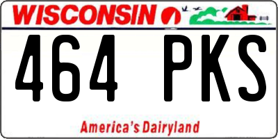 WI license plate 464PKS