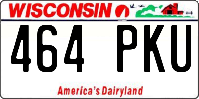 WI license plate 464PKU