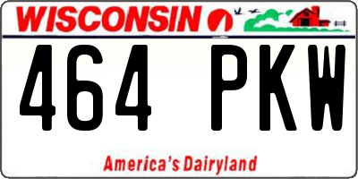 WI license plate 464PKW