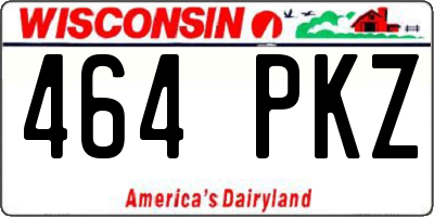 WI license plate 464PKZ