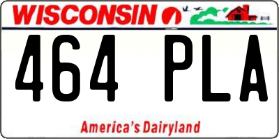 WI license plate 464PLA